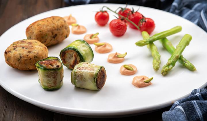 Pistachios – Roll, Cutlet & Croquette with Tomato Mustard Coulis