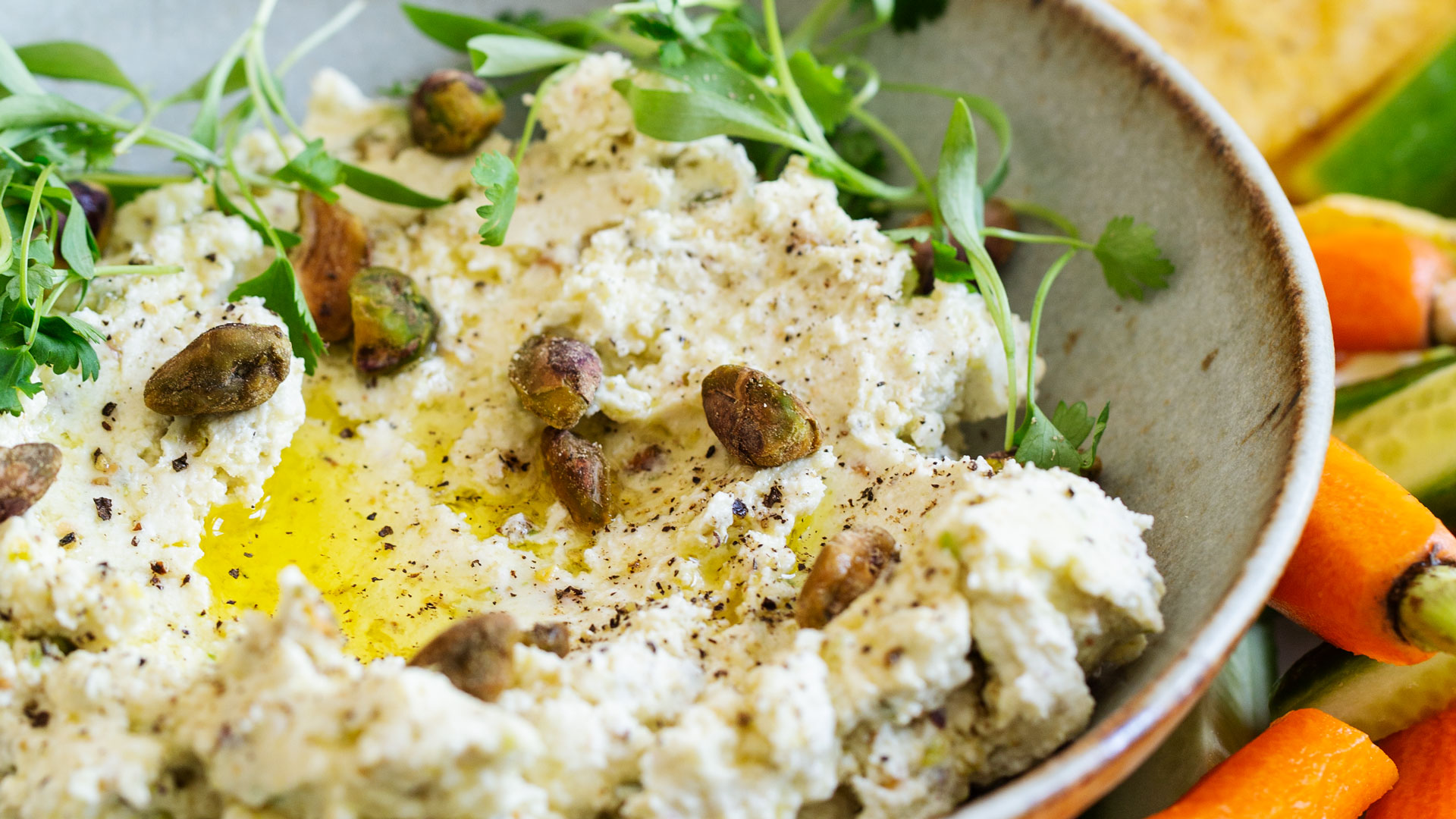 Lemon, Pistachio and Feta Dip