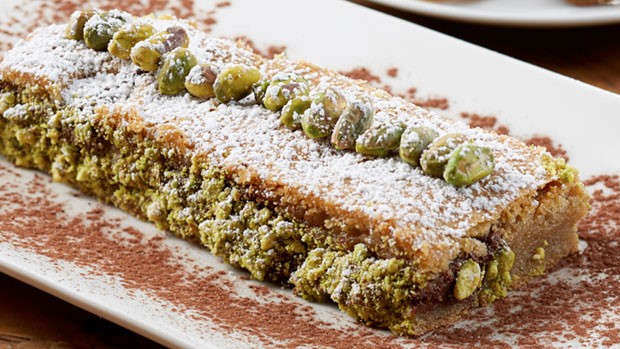 caramelized pistachios and chocolate