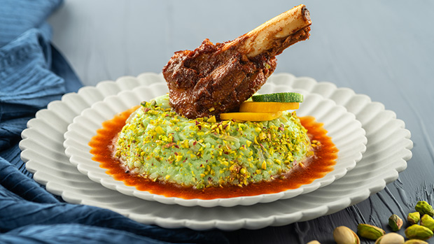Lamb Shank with Pistachio Risotto