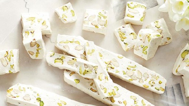 Nougat Blanc with Almonds & Pistachios | Courtesy of Sweet Paul Magazine