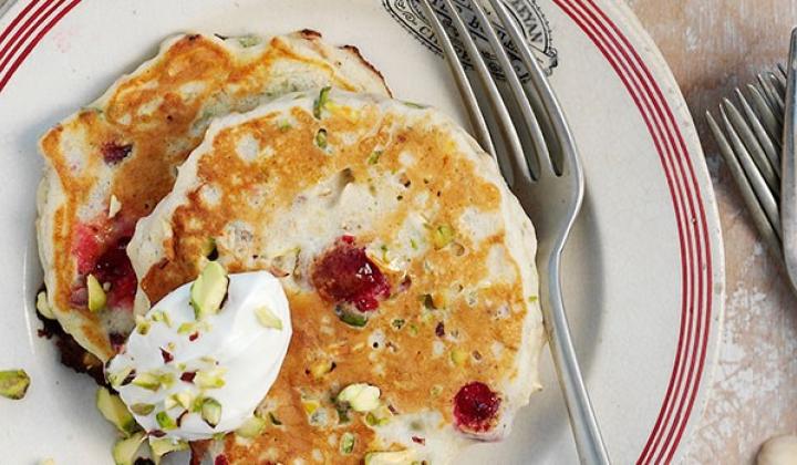 Pistachio, Oat and Cranberry Breakfast Pancakes